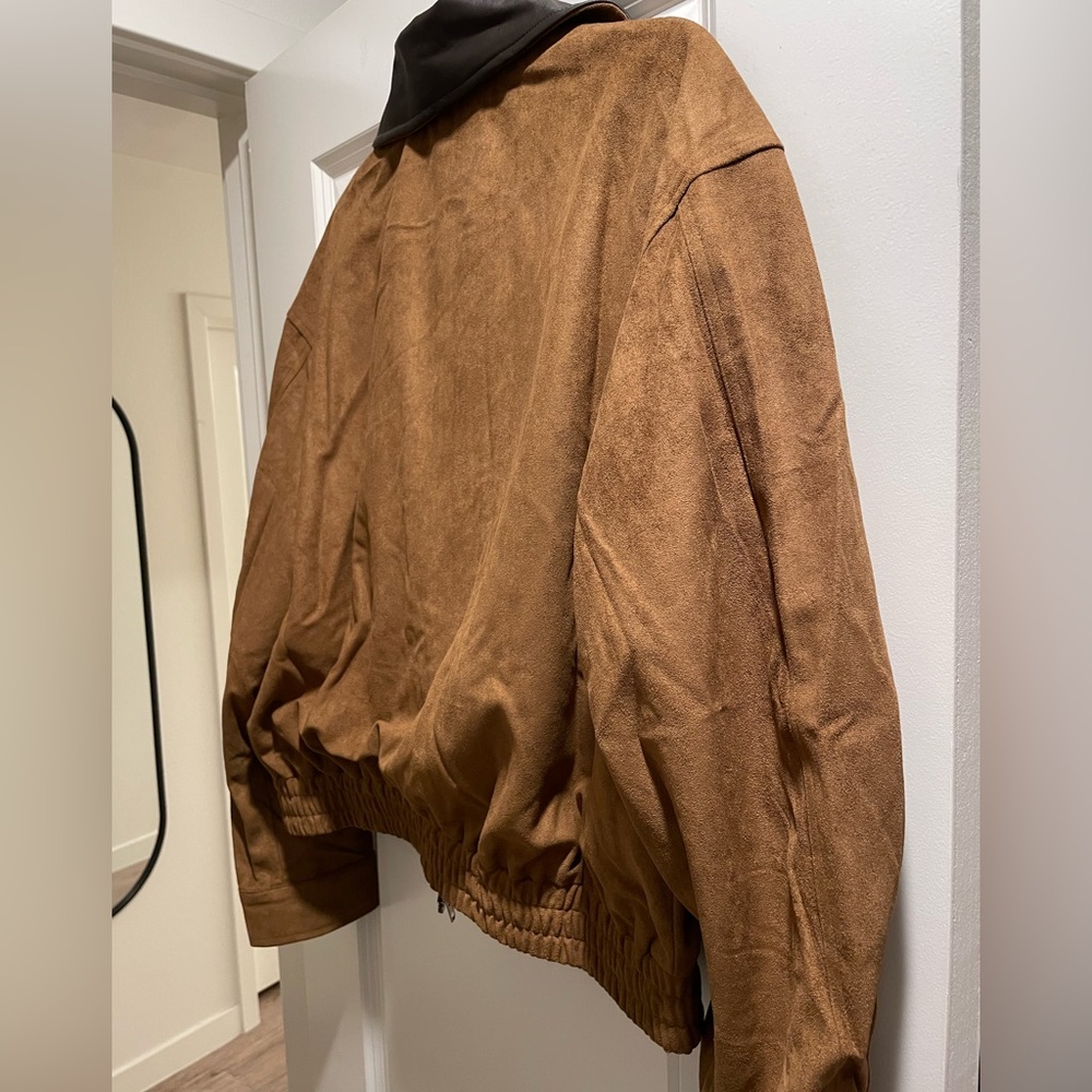 NWT Women’s Elodie Faux Leather Collar Faux Suede Crop Jacket Size Large - Picture 7 of 10
